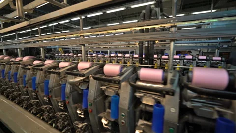 Production of yarn. Threads, coloured 30 Stock Footage 98990139