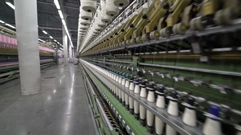 Production of yarn. Threads, coloured 33 Stock Footage 98989793