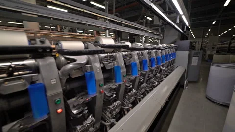 Production of yarn. Threads, coloured 34 Stock-Footage 98986714