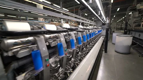 Production of yarn. Threads, coloured 35 Stock Footage 98986300