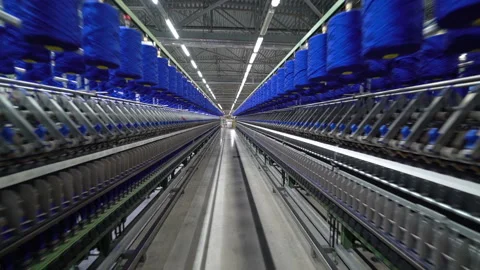 Production of yarn. Threads, coloured 4 Stock Footage 98937359