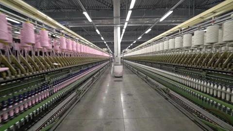 Production of yarn. Threads, coloured 5 스톡 동영상 98937668