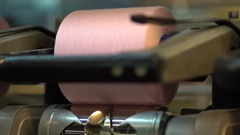 Production of yarn. Threads, coloured 7 Video stock 98940578
