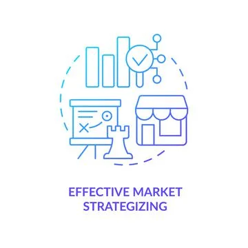 Productive market strategizing blue gradient concept icon Stock Illustration