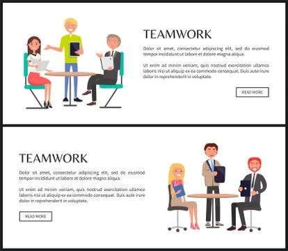 Productive Teamwork to Create Project Web Pages Illustrazione stock