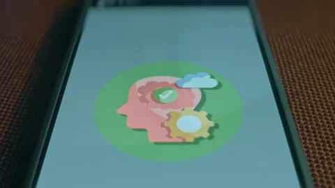 Productive Thinking, Human head, gear, cloud and tick sign, presentation Stock Footage 309685327