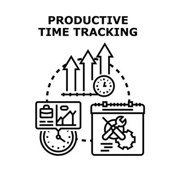 Productive time tracking and management vector concept Stock Illustration