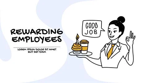 Productive workflow tips concept, rewarding employees for an excellent  job Stock Illustration