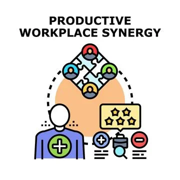 Productive workplace synergy concept working together idea Stock-Illustration