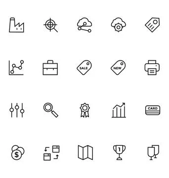 Productivity and Development Icons Set Stock Illustration