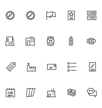 Productivity and Development Line Icons Stock Illustration