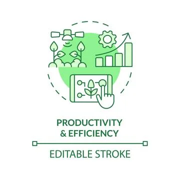 Productivity and efficiency green concept icon Stock Illustration