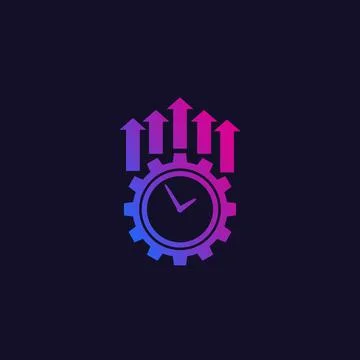 Productivity and efficiency growth, vector icon イラスト素材