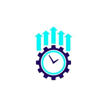 Productivity and efficiency growth vector icon on white イラスト素材