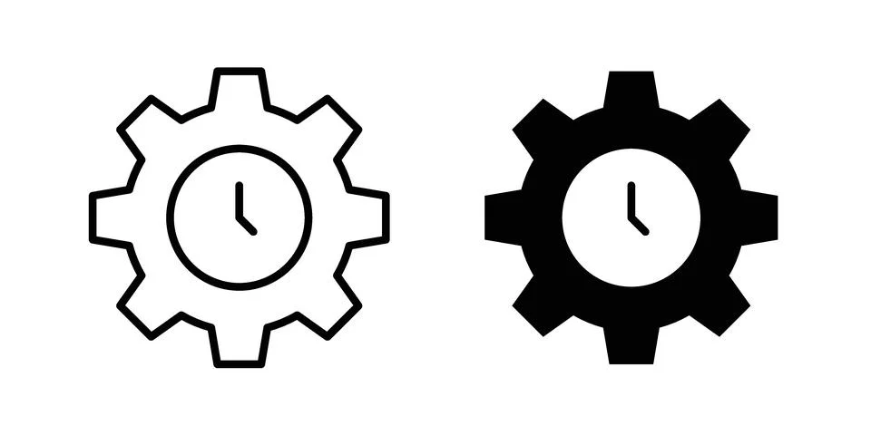 Productivity and efficiency icon vector concepts, line and silhouette style Stock Illustration