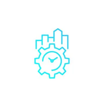 Productivity and efficiency linear icon 스톡 일러스트