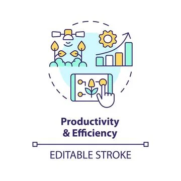 Productivity and efficiency multi color concept icon Stock Illustration