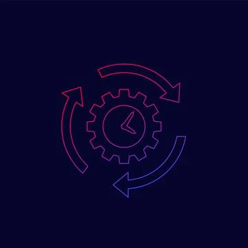 Productivity and efficiency, thin line icon Stock Illustration