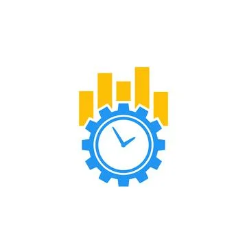 Productivity and efficiency vector icon on white 스톡 일러스트