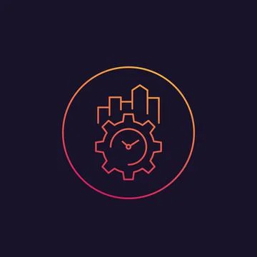 Productivity and efficiency vector icon, line art Stock Illustration