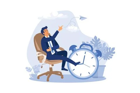 Productivity and efficiency in work, procrastination or time management or .. Stock Illustration