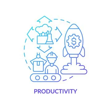 Productivity blue gradient concept icon Ilustración de archivo