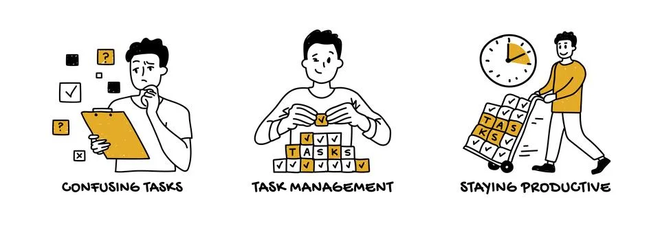 Productivity boost and effective task management Stock Illustration