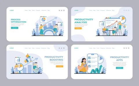 Productivity boosting concept. Flat vector illustration Illustrazione stock