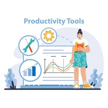 Productivity boosting concept. Flat vector illustration Stock Illustration