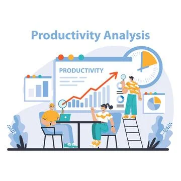 Productivity boosting concept. Flat vector illustration Illustrazione stock