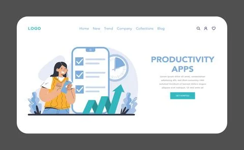 Productivity boosting concept. Flat vector illustration Illustrazione stock