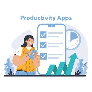 Productivity boosting concept. Flat vector illustration Illustrazione stock