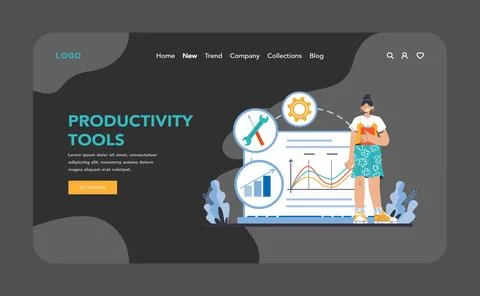 Productivity boosting concept. Flat vector illustration イラスト素材