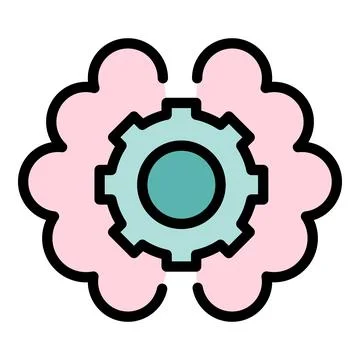Productivity brain icon vector flat Stock Illustration