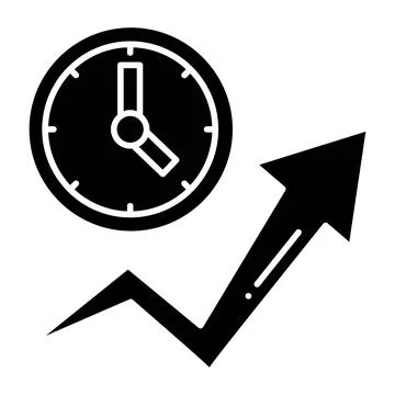 Productivity Chart Glyph Icon Stock Illustration