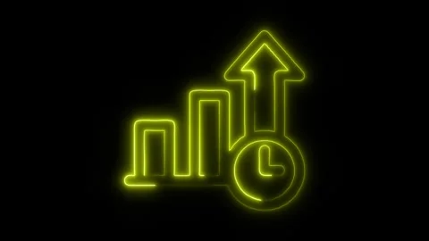 Productivity Chart Outline Icon in HD Video Neon Animation 库存影片 304552835