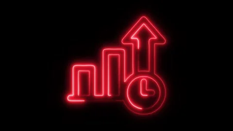 Productivity Chart Outline Icon in HD Video Neon Animation 库存影片 304552836