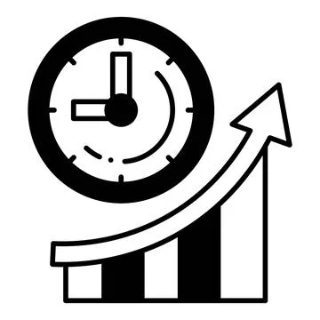 Productivity Clock Dualtone Icon Stock Illustration
