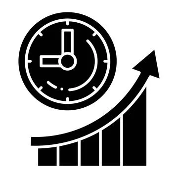 Productivity Clock Glyph Icon Stock Illustration