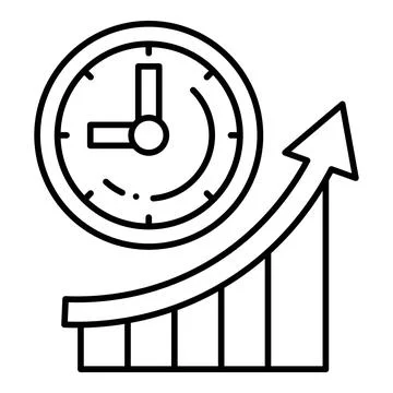 Productivity Clock Line Icon Stock Illustration