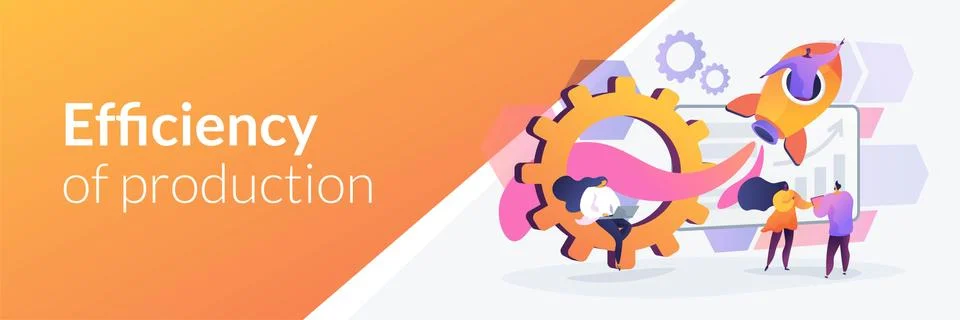 Productivity concept banner header Illustrazione stock
