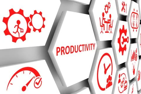 PRODUCTIVITY concept cell background 3d illustration Stock Illustration