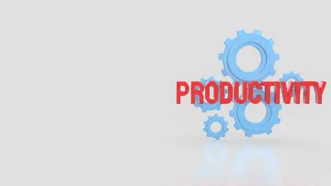 Productivity Concept With Gears On Clean Background 3d render. イラスト素材