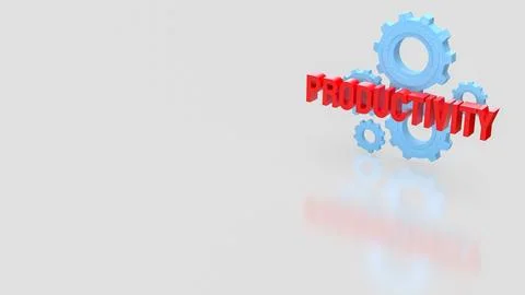 Productivity Concept With Gears On Clean Background 3d render. イラスト素材