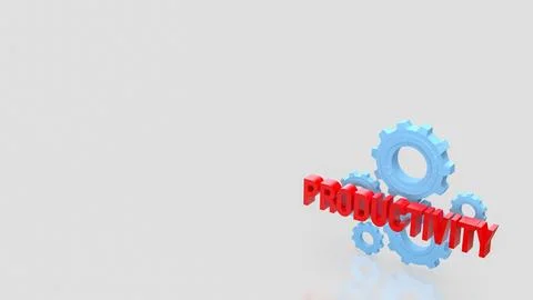 Productivity Concept With Gears On Clean Background 3d render. イラスト素材
