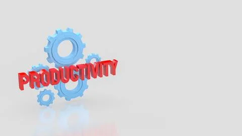 Productivity Concept With Gears On Clean Background 3d render. イラスト素材