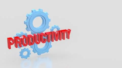 Productivity Concept With Gears On Clean Background 3d render. イラスト素材