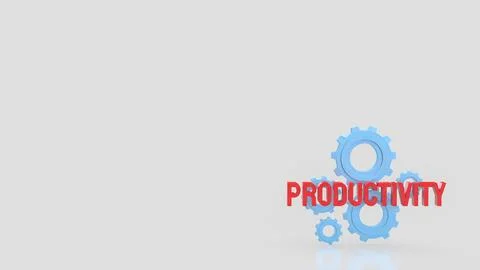 Productivity Concept With Gears On Clean Background 3d render. イラスト素材