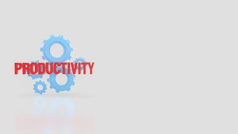 Productivity Concept With Gears On Clean Background 3d render. イラスト素材