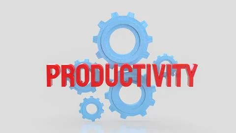 Productivity Concept With Gears On Clean Background 3d render. イラスト素材